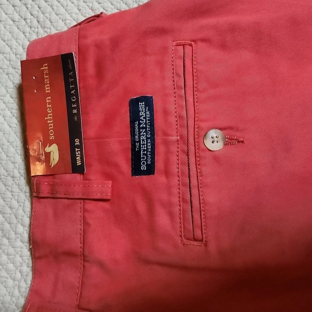 Southern Marsh The Regatta Flat Front Shorts Mens Size 30 NWT Reddish/Pink